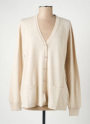Gilet manches longues stretch beige ELLEMME femme
