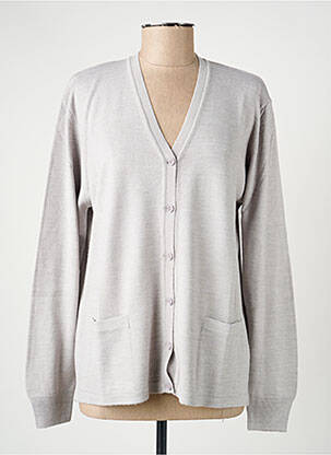 Gilet manches longues stretch gris ELLEMME femme