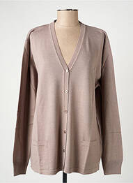 Gilet manches longues stretch marron ELLEMME femme
