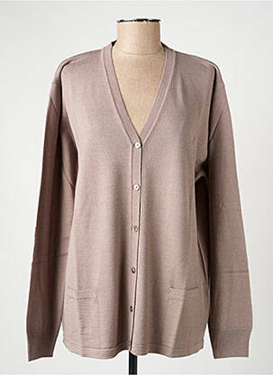 Gilet manches longues stretch marron ELLEMME femme