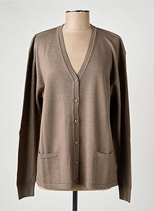 Gilet manches longues stretch marron ELLEMME femme