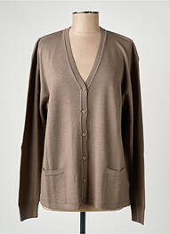 Gilet manches longues stretch marron ELLEMME femme