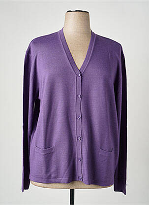 Gilet manches longues stretch violet ELLEMME femme