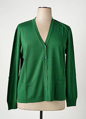 Gilet manches longues stretch vert ELLEMME femme
