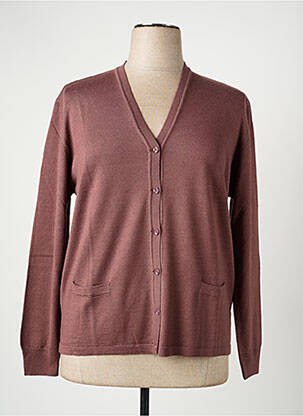 Gilet manches longues stretch marron ELLEMME femme