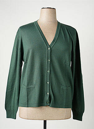 Gilet manches longues stretch vert ELLEMME femme