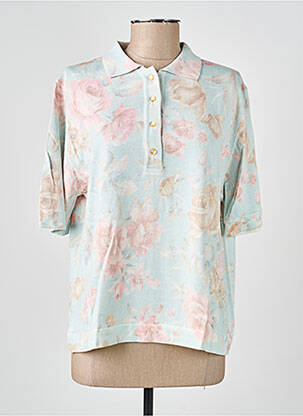 Polo stretch manches courtes bleu EDWIGE femme
