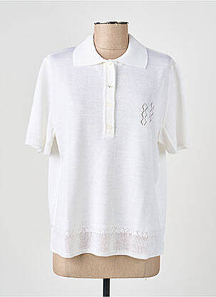 Pull coupe cintrée manches courtes blanc PAUPORTÉ femme