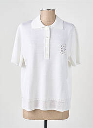 Pull coupe cintrée manches courtes blanc PAUPORTÉ femme