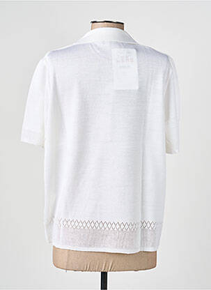 Pull coupe cintrée manches courtes blanc PAUPORTÉ femme