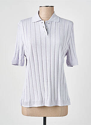 Pull coupe cintrée manches courtes violet RODAM femme