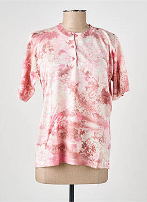 Pull coupe cintrée manches courtes rose GRIFFON femme