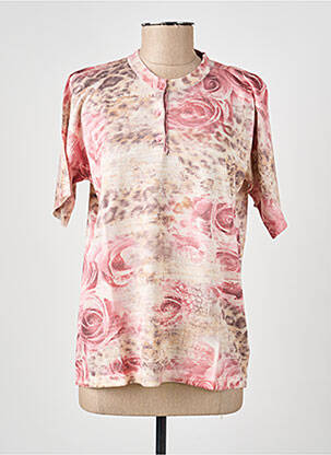 Pull coupe cintrée manches courtes rose GRIFFON femme
