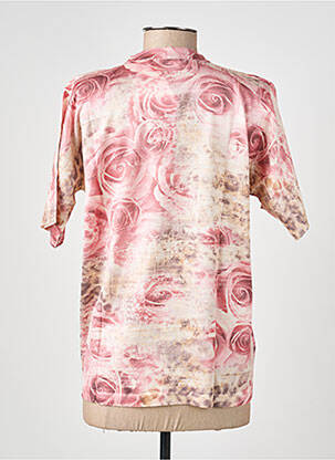 Pull coupe cintrée manches courtes rose GRIFFON femme