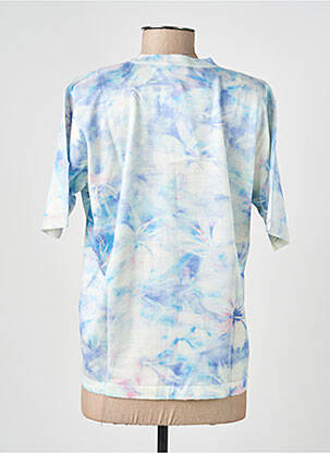 Pull coupe cintrée manches courtes bleu GRIFFON femme