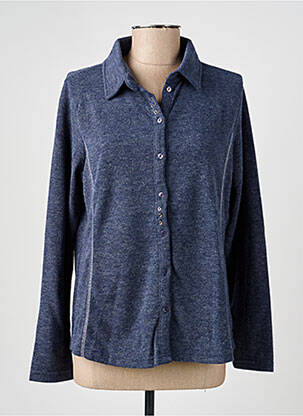 Chemisier coupe cintrée manches longues bleu I.ODENA femme
