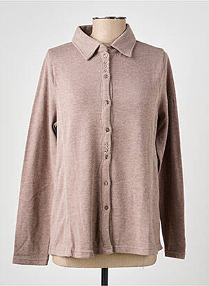 Chemisier coupe cintrée manches longues marron I.ODENA femme