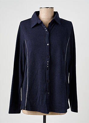 Chemisier coupe cintrée manches longues bleu I.ODENA femme
