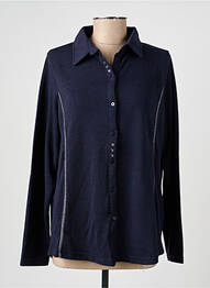 Chemisier coupe cintrée manches longues bleu I.ODENA femme