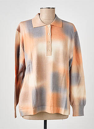 Pull coupe cintrée manches longues orange EDWIGE femme