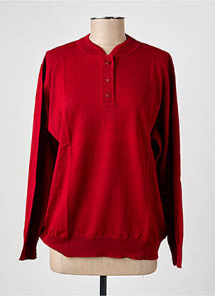 Pull col v manches longues rouge EDWIGE femme