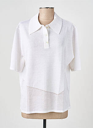 Pull coupe cintrée manches courtes blanc PAUPORTÉ femme