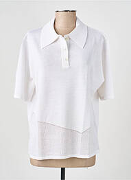 Pull coupe cintrée manches courtes blanc PAUPORTÉ femme