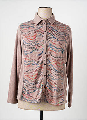 Chemisier coupe cintrée manches longues marron I.ODENA femme