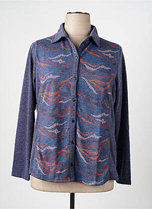 Chemisier coupe cintrée manches longues bleu I.ODENA femme
