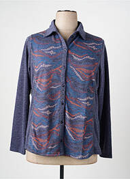 Chemisier coupe cintrée manches longues bleu I.ODENA femme