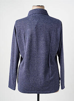 Chemisier coupe cintrée manches longues bleu I.ODENA femme