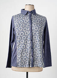 Chemisier coupe cintrée manches longues bleu I.ODENA femme