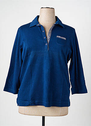 Polo stretch manches 3/4 bleu RABE femme