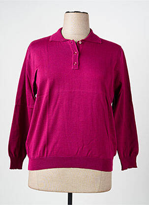 Pull stretch manches longues rose EDWIGE femme