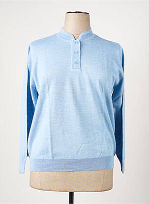 Pull tissage chiné manches longues bleu EDWIGE femme