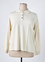 Pull coupe cintrée manches longues beige LEWINGER femme