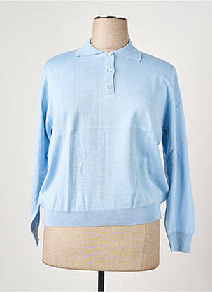 Pull stretch manches longues bleu EDWIGE femme
