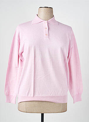 Pull stretch manches longues rose EDWIGE femme