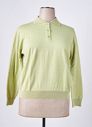 Pull stretch manches longues vert EDWIGE femme
