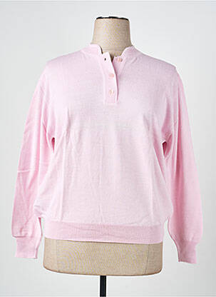 Pull col v manches longues rose EDWIGE femme