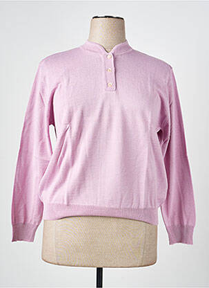 Pull tissage chiné manches longues violet EDWIGE femme
