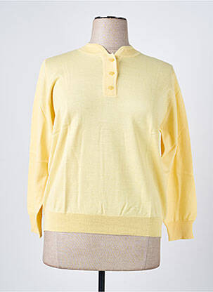 Pull tissage chiné manches longues jaune EDWIGE femme