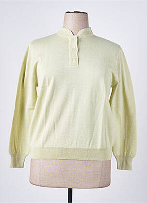 Pull tissage chiné manches longues vert EDWIGE femme