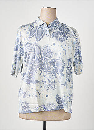 Pull coupe cintrée manches courtes bleu GRIFFON femme