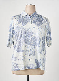 Pull coupe cintrée manches courtes bleu GRIFFON femme
