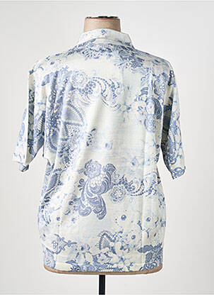 Pull coupe cintrée manches courtes bleu GRIFFON femme