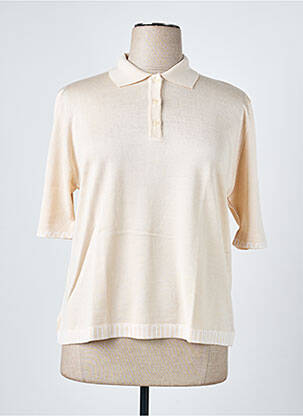 Pull coupe cintrée manches courtes beige EDWIGE femme