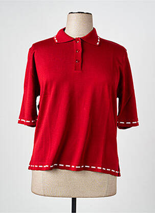 Pull coupe cintrée manches courtes rouge EDWIGE femme