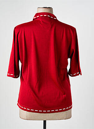 Pull coupe cintrée manches courtes rouge EDWIGE femme