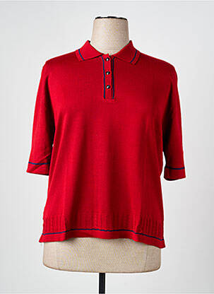 Pull coupe droite manches courtes rouge EDWIGE femme